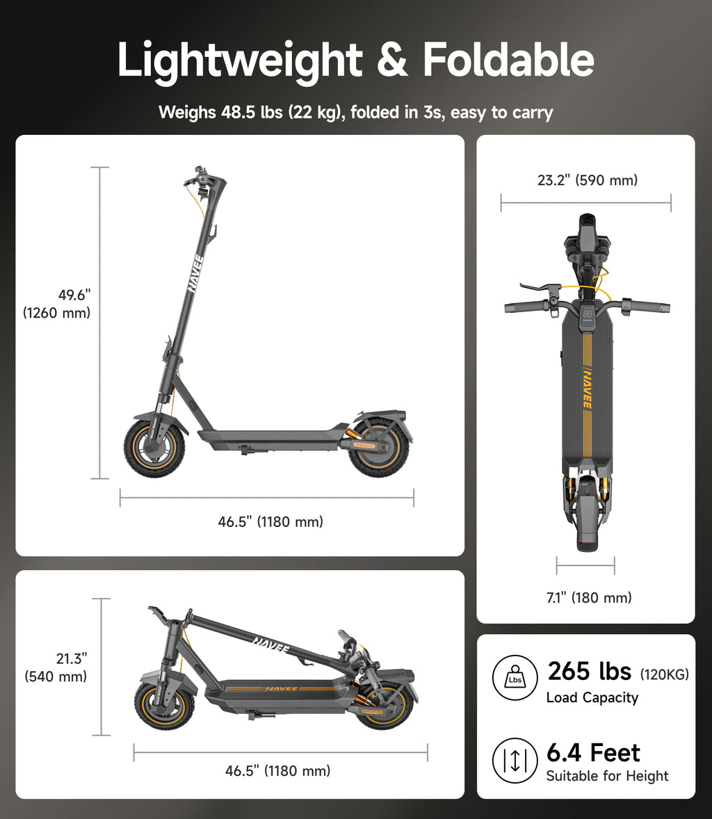 NAVEE GT3 Pro Electric Scooter｜Dual Spring Shock Suspension｜37.3miles Eco-range｜1000W