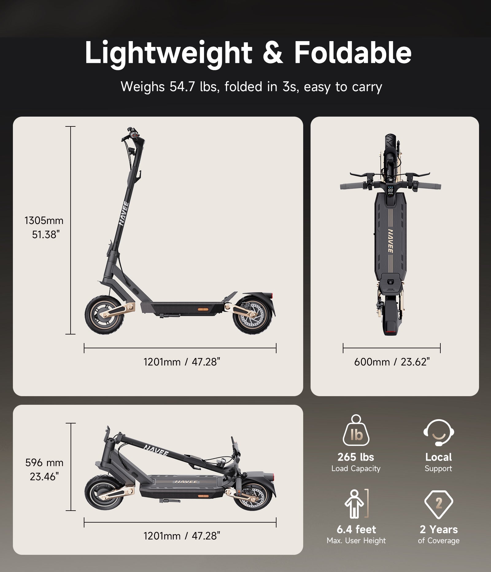 NAVEE ST3 Electric Scooter｜Damping Arm™ Suspension｜37.3miles Eco-range｜1000W