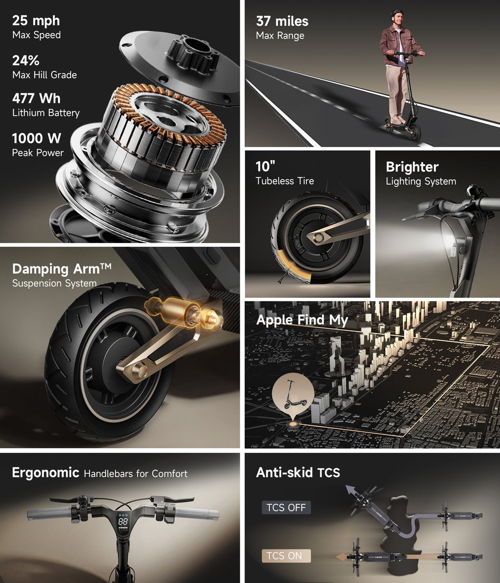 NAVEE ST3 Electric Scooter｜Damping Arm™ Suspension｜37.3miles Eco-range｜1000W