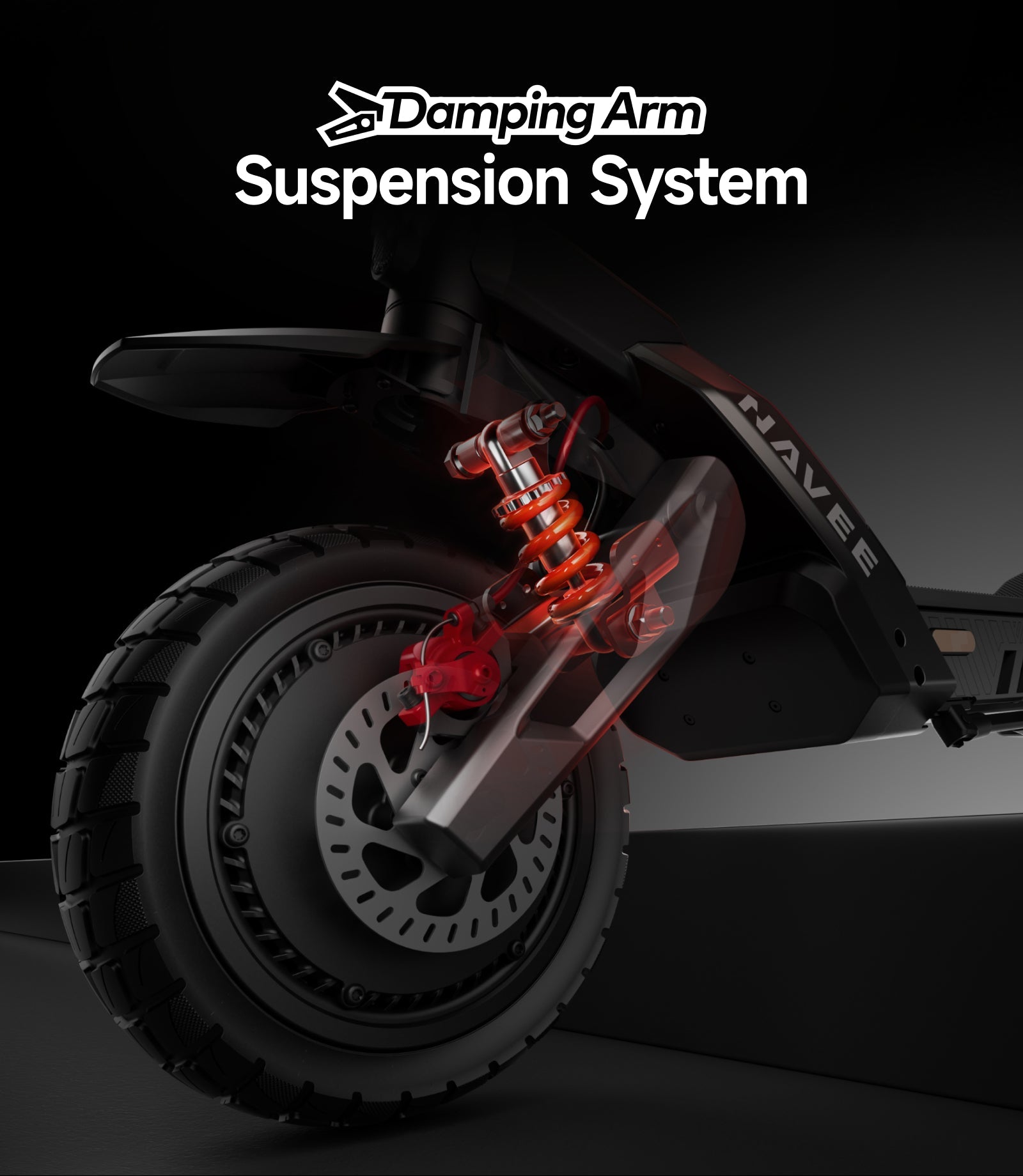 NAVEE XT5 Pro Electric Scooter｜Off-road Tire｜Damping Arm™ Suspension｜2200W｜IPX6｜46.6miles