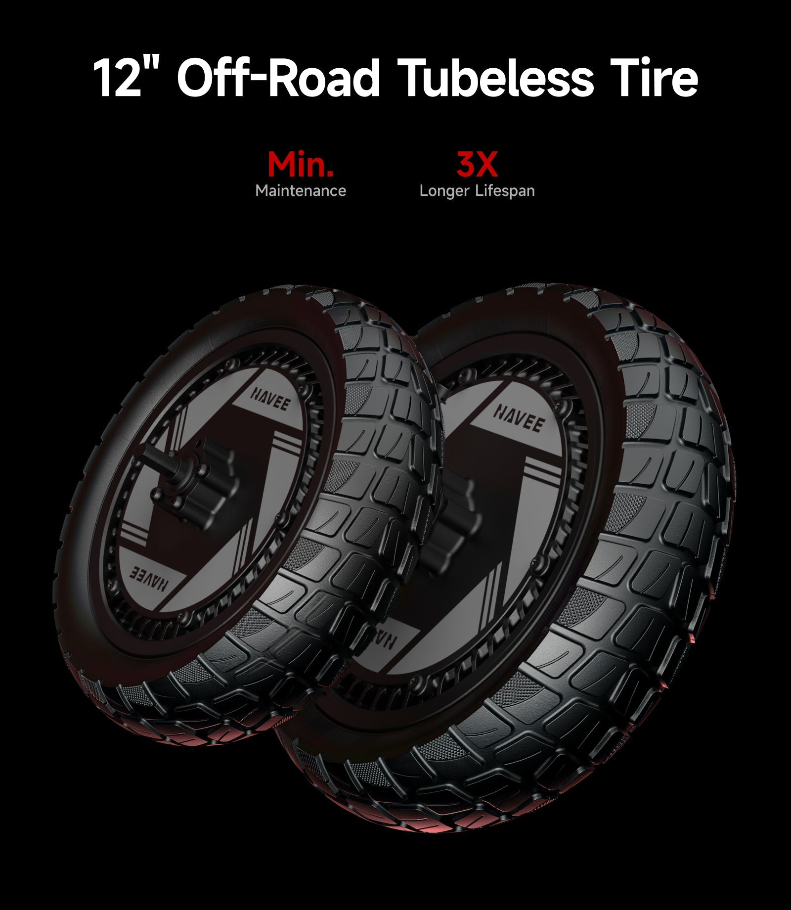NAVEE XT5 Pro Electric Scooter｜Off-road Tire｜Damping Arm™ Suspension｜2200W｜IPX6｜46.6miles